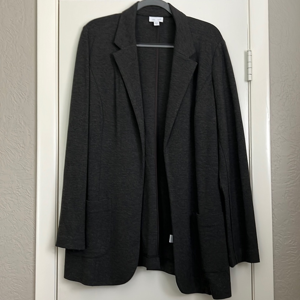 J. Jill Large Tall Dark Gray Ponte Knit Jacket